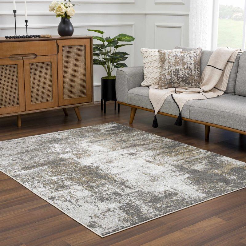 Liveree Abstract Design Modern Gray/Beige Area Rug