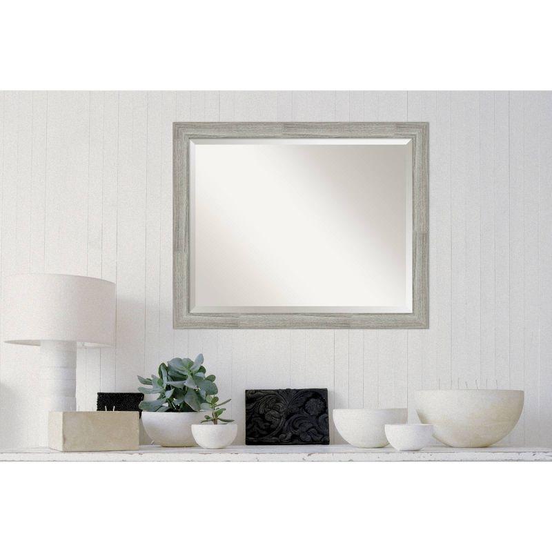 Dove Graywash Narrow Framed Bathroom Vanity Wall Mirror - Amanti Art