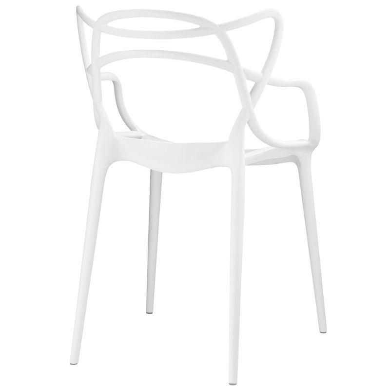 Set of 4 Entangled Dining White - Modway: Modern Arm Chairs, Polypropylene Frame, No Assembly Required