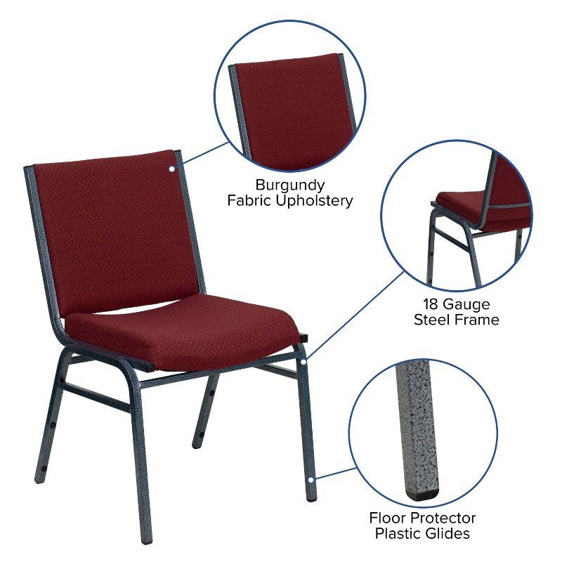 Flash Furniture HERCULES Series Heavy Duty Burgundy Patterned Fabric Stack Chair