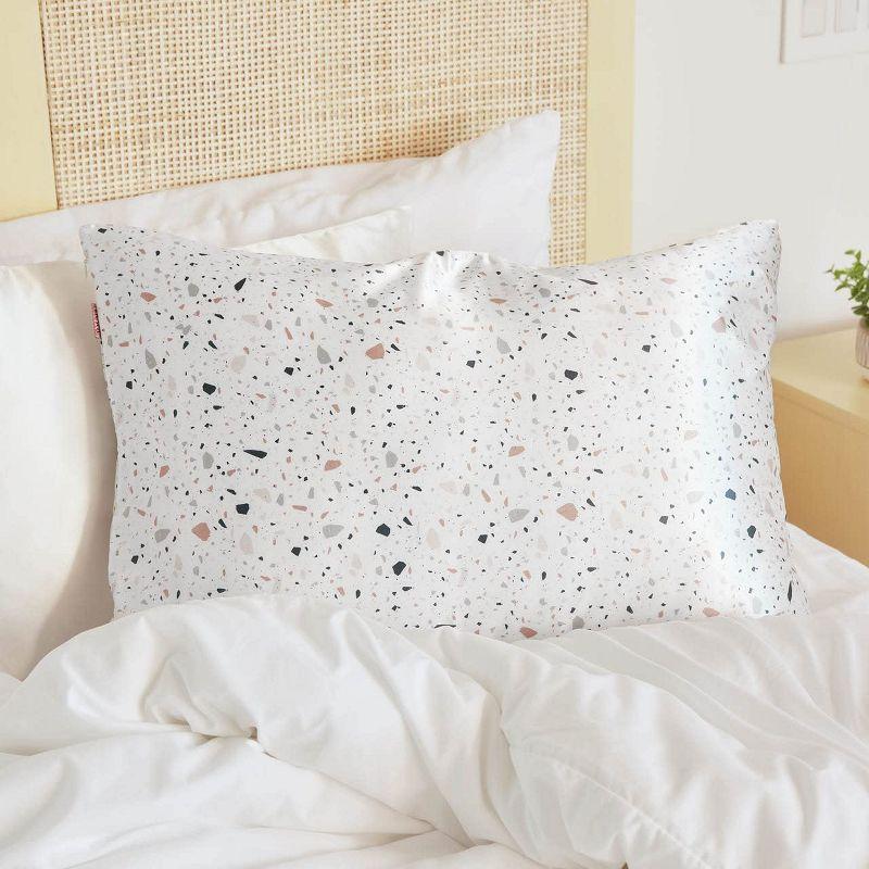 White Terrazzo Satin Pillowcase for Hair and Skin