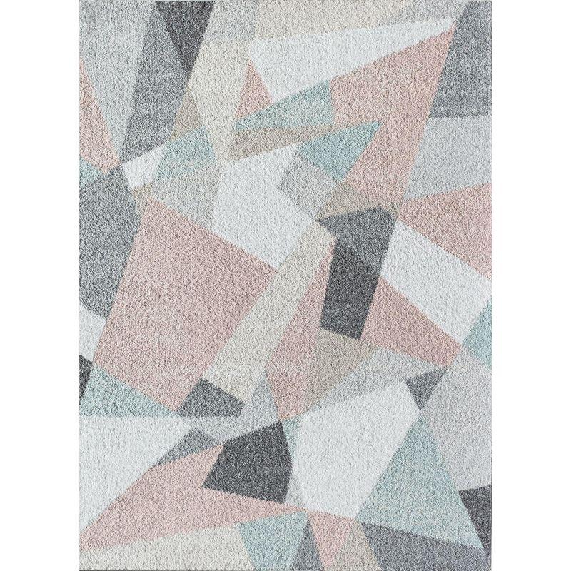 Milkshake Geometric 8' x 10' Gray Synthetic Area Rug