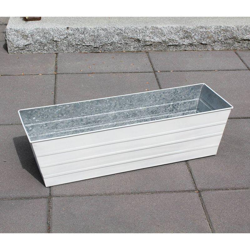 Cape Cod White Galvanized Steel Large Outdoor Flower Box