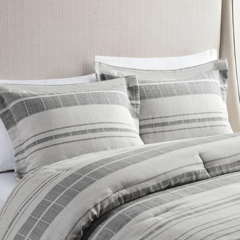 Rhodes Cotton Blend Striped Comforter Set with Throw Pillow