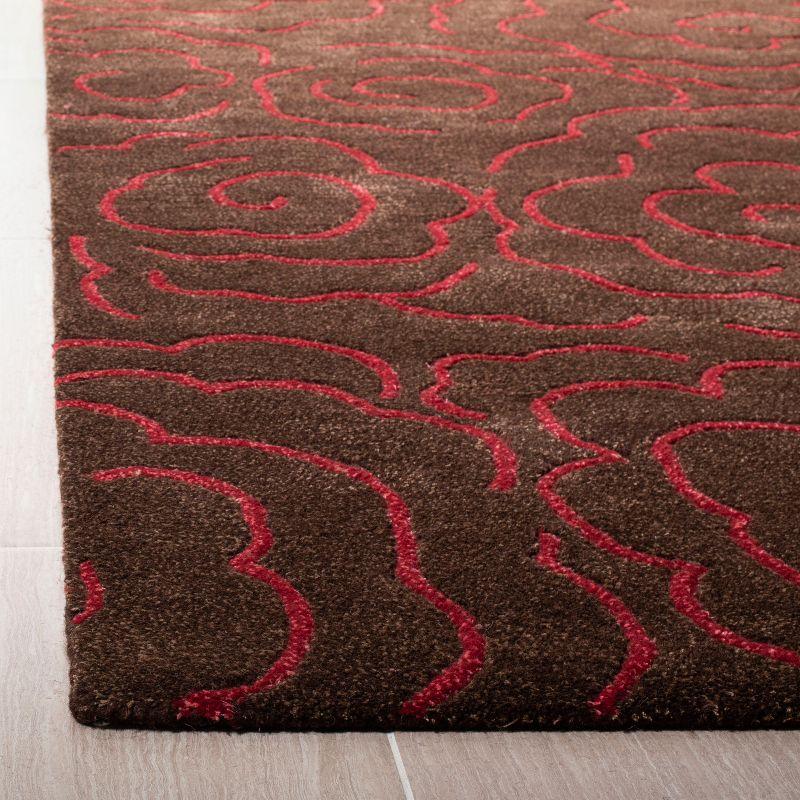 Soho SOH812 Hand Tufted Indoor Area Rug - Chocolate/Red - 7'6"x9'6" - Safavieh