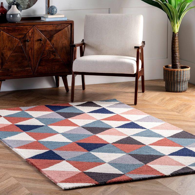 Bianca Triangles Area Rug Blue - nuLOOM