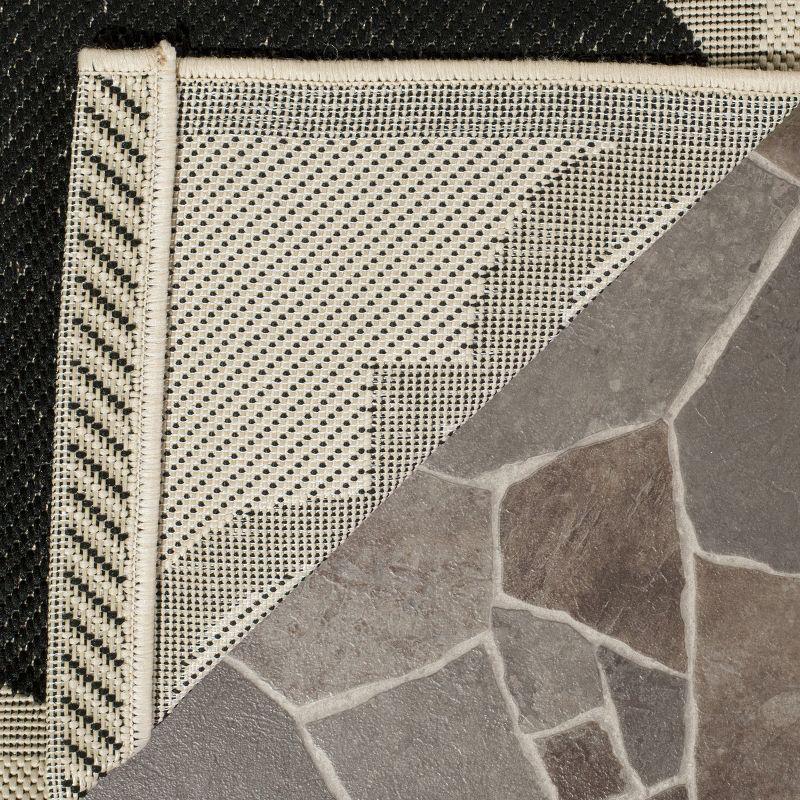 Courtyard CY6243 Power Loomed Indoor and Outdoor Area Rug - Black/Beige - 9'x12' - Safavieh