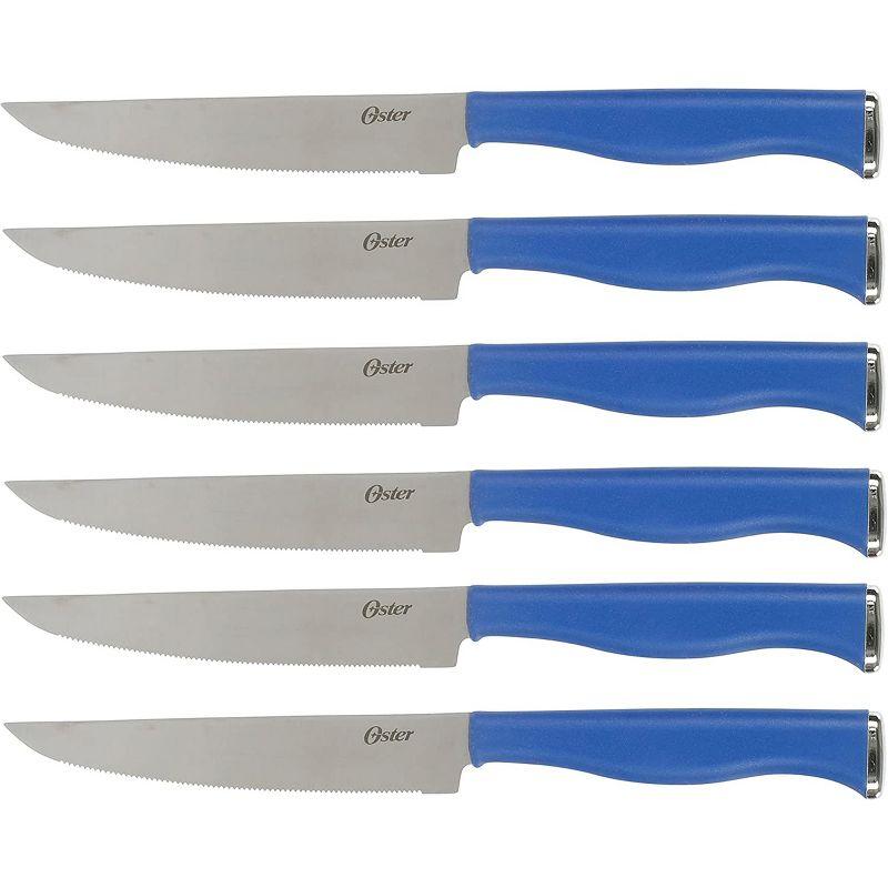 Oster Langmore 15 Piece Stainless Steel Blade Cutlery Set in Dark Blue