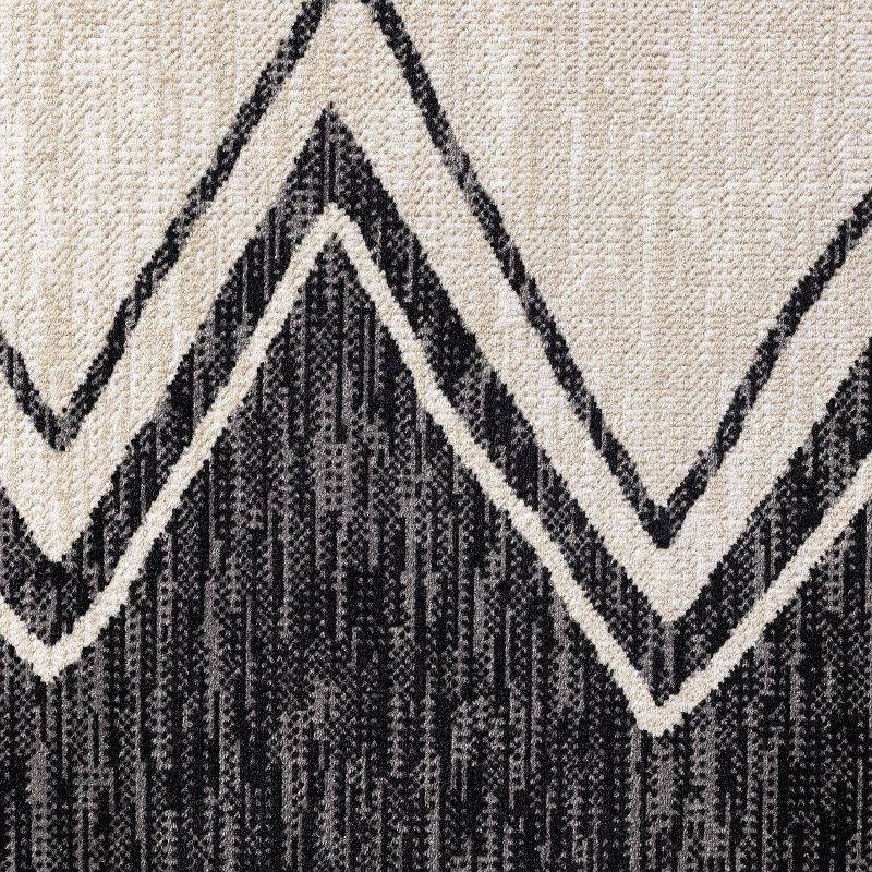 Nicole Miller New York Leon Patio Sofia Indoor/Outdoor Area Rug, Black/Ivory