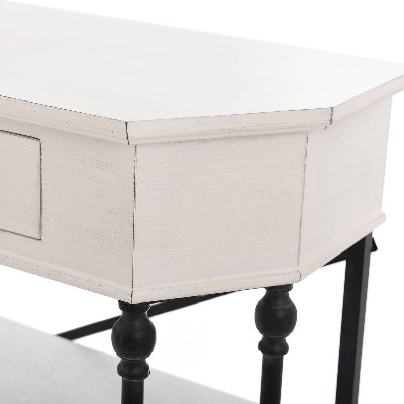 Clipped Corner Console Table with 2 Shelves and Center Drawer White - StyleCraft: Modern Hardwood Entryway Storage