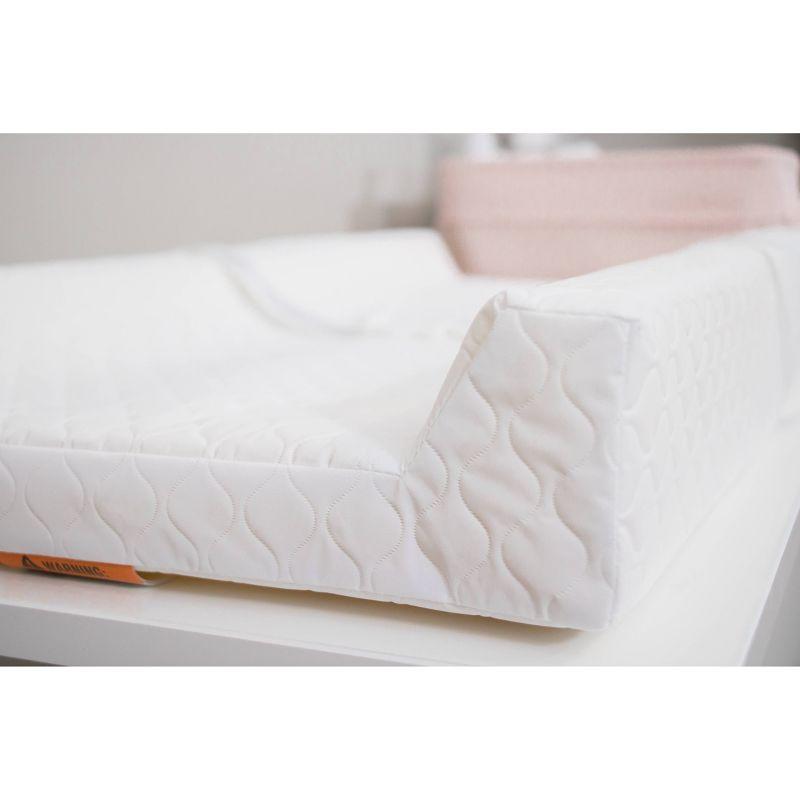 White Quilted Infant Changing Pad with Safety Strap