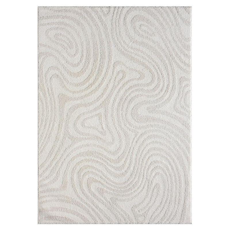 Luxe Weavers Geometric Swirl Cream Area Rug