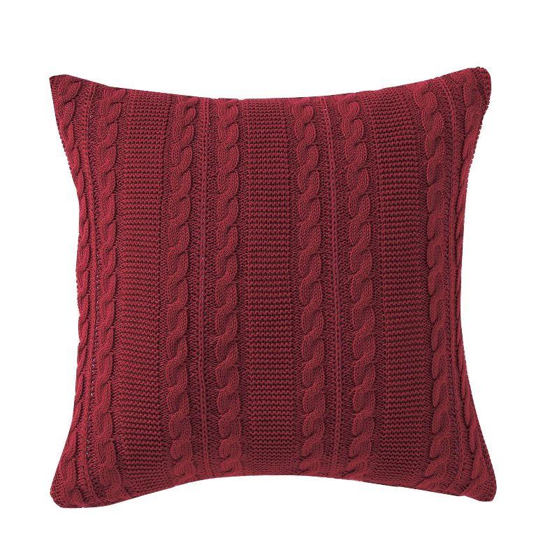 VCNY Dublin 18" x 18" Cable Knit Rectangular Decorative Pillow