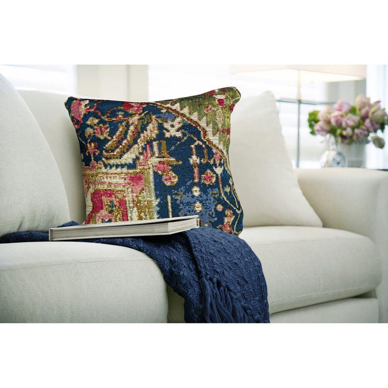 Marina Heriz Transitional Chic Indoor/Outdoor Pillow 18" Square