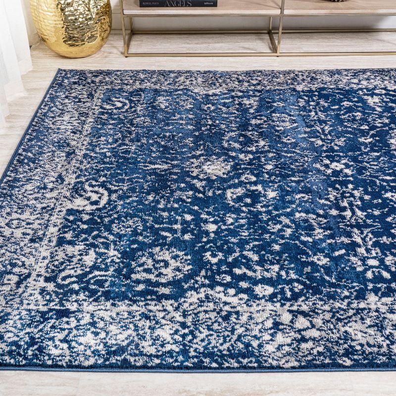 4'x6' Soleiman Modern Persian Area Rug, Navy - JONATHAN Y