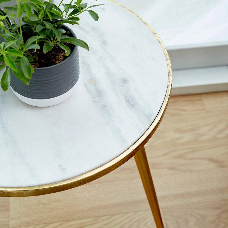 Contemporary Marble Accent Table Gold - Olivia & May: Indoor Use, Splayed Legs, Modern Style