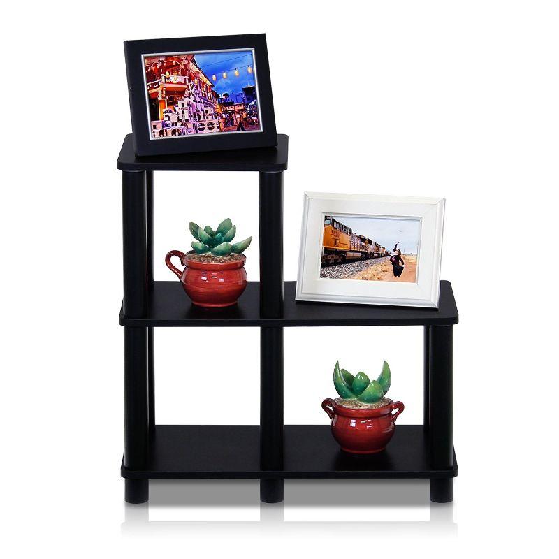 Espresso Adjustable Wood Kids Toy Storage Shelf with Cubes