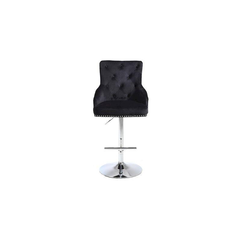 Meridian Furniture,Claude Black Velvet Adjustable Stool