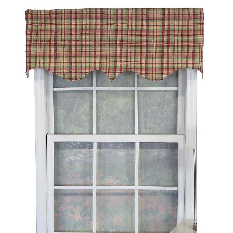 Plaid Multi-Color Cotton Scalloped Window Valance 50" x 17"