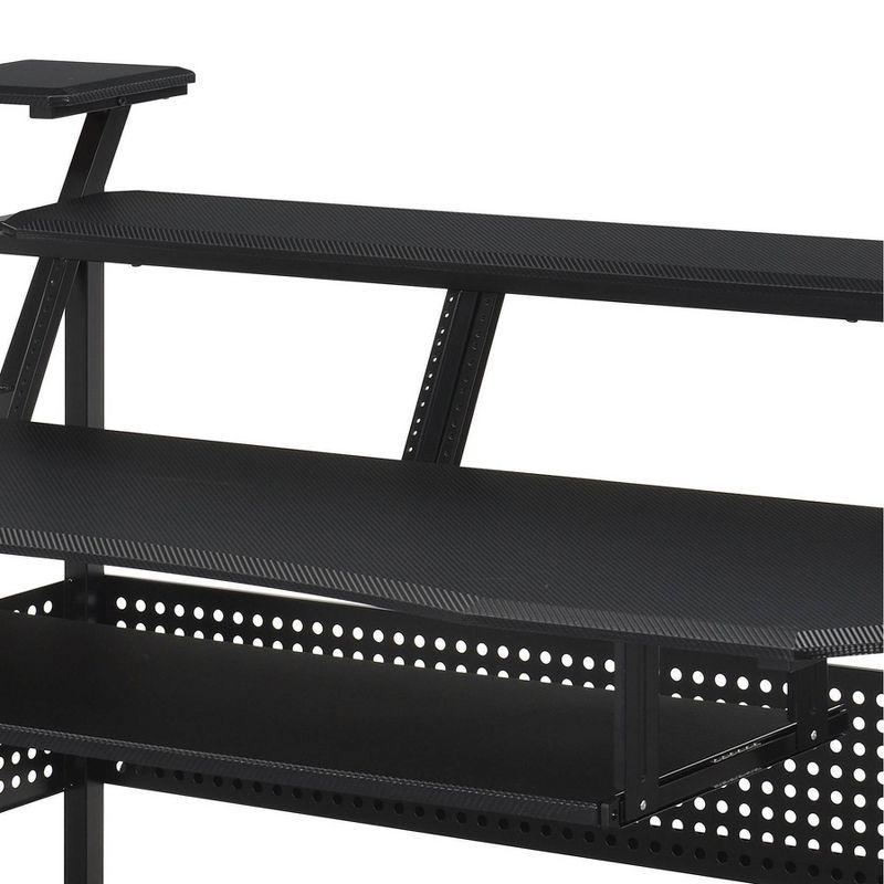 Acme Furniture 67" Willow Desks Black Finish: 42" High, Metal Frame, Wood Surface, Open Storage Shelf