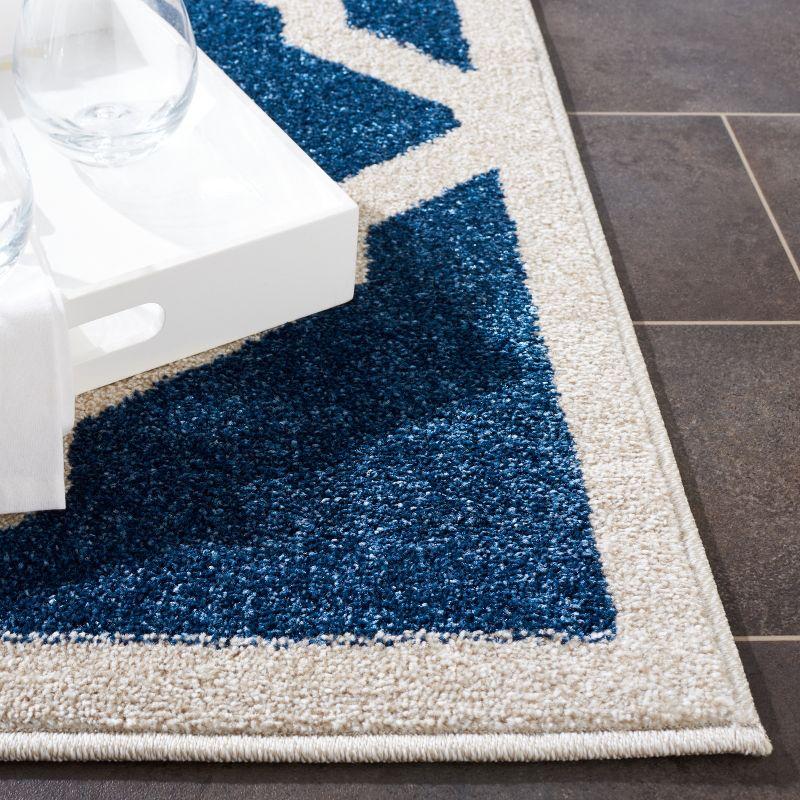 Amherst AMT421 Power Loomed Indoor Area Rug - Navy/Beige - 5'3"x8' - Safavieh