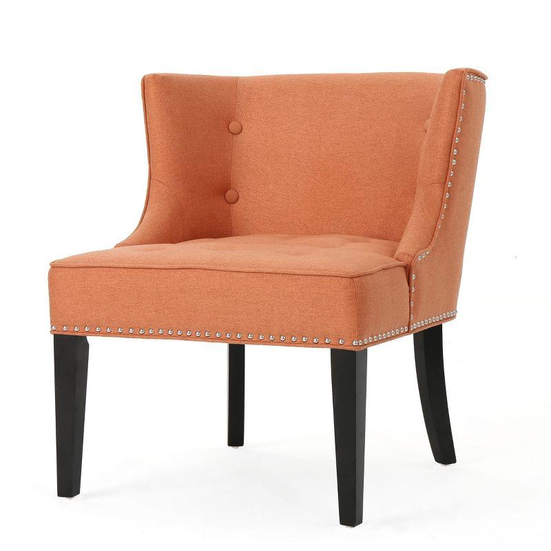 Adelina Occasional Chair - Orange - Christopher Knight Home: Upholstered Vanity Slipper Seat, Polyester Fabric
