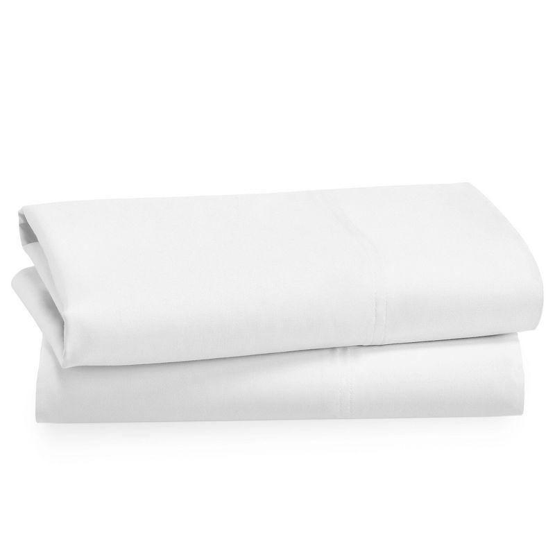 Bright White 600 Thread Count Cotton Sateen Pillowcases, Standard/Queen