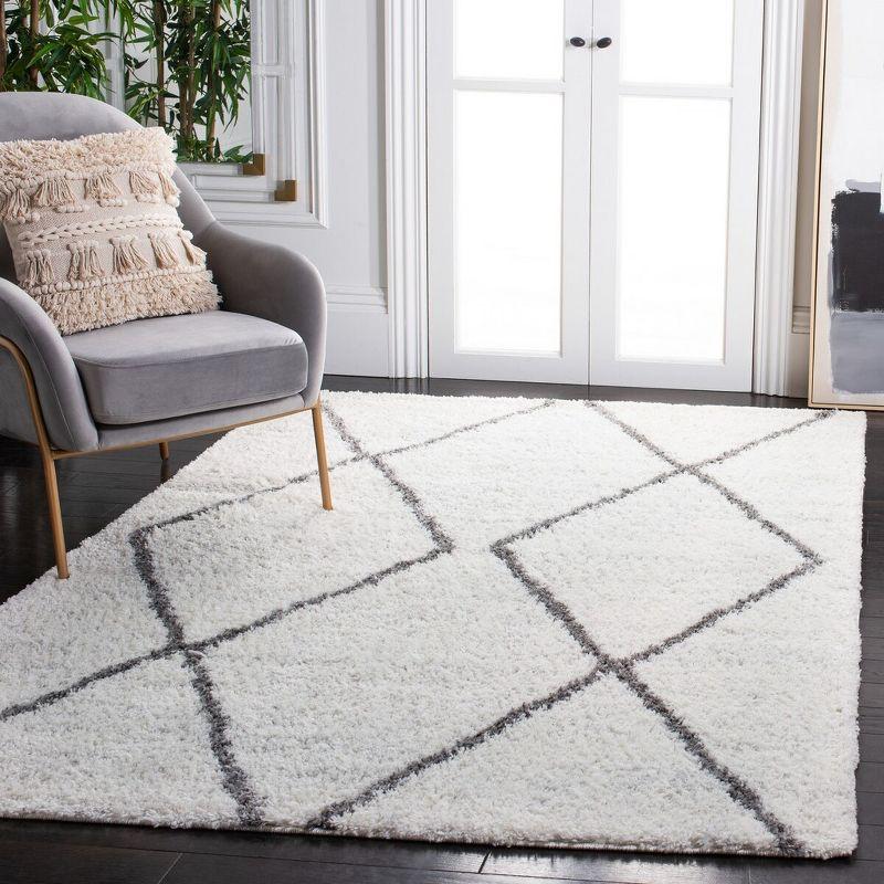 Ivory Rectangular Non-slip Shag Rug 5' x 7'