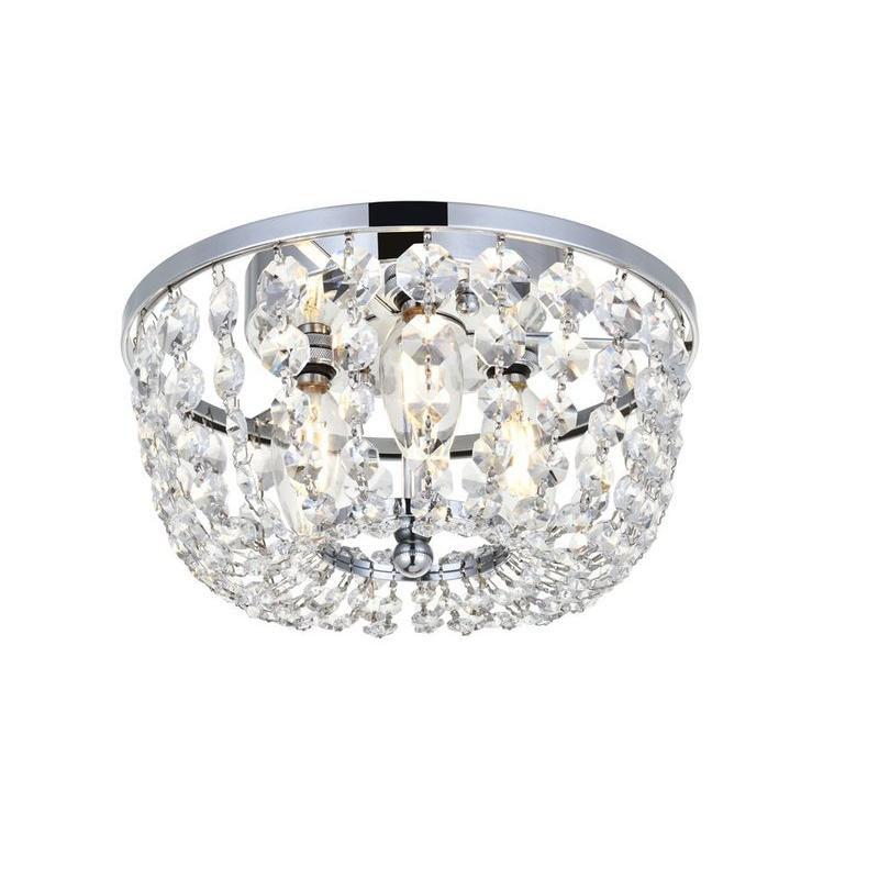 Elegant Lighting Cora 10 inch flush mount in chrome