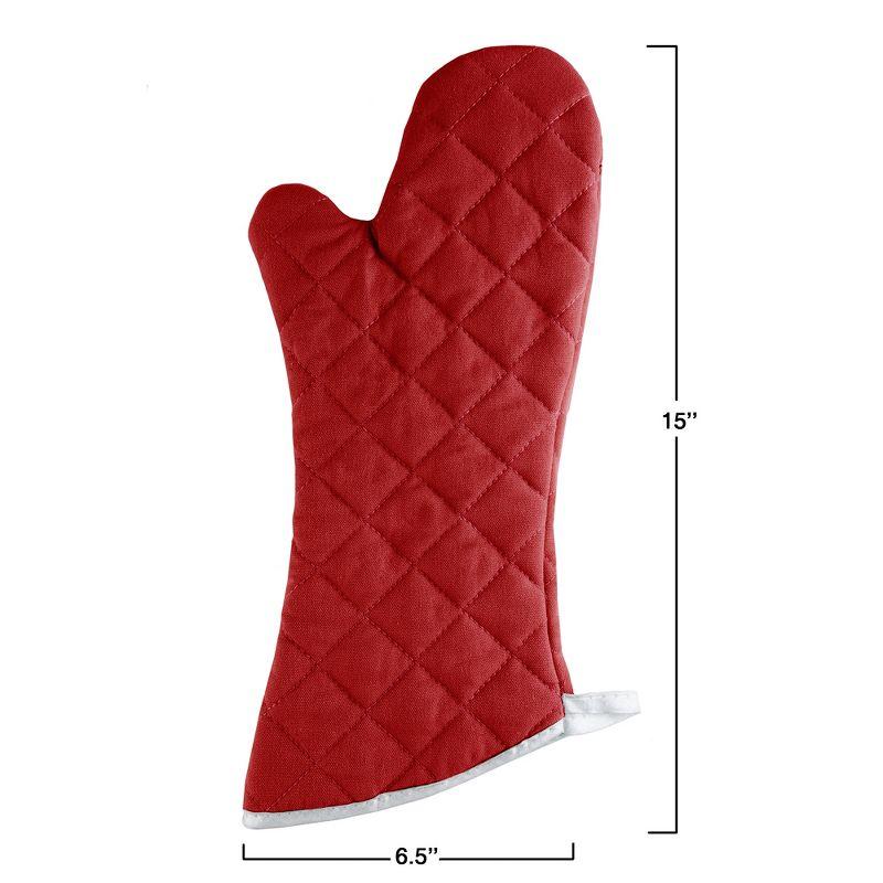 Burgundy Extra Long Quilted Cotton Oven Mitts Set