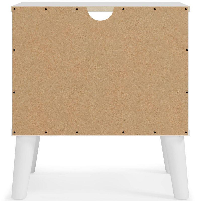 Piperton Nightstand White - Signature Design by Ashley: Matte Finish, Storage Shelf, Splay Legs