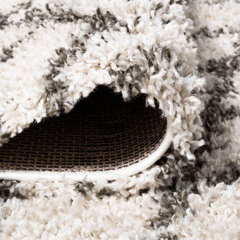 3'x5' Algaida Moroccan Diamond Shag Area Rug, Beige/Dark Gray - JONATHAN Y