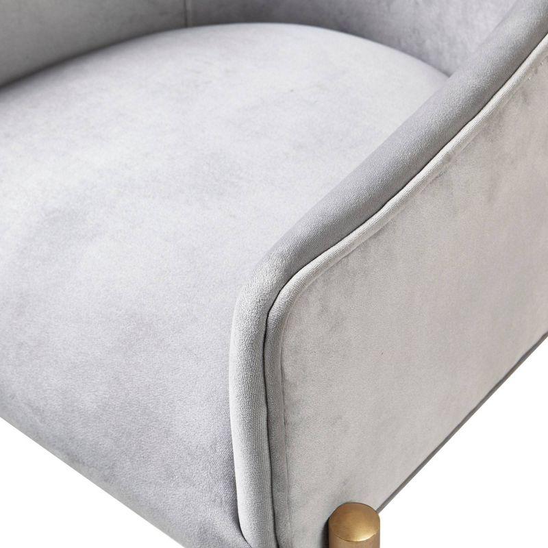Tufted Velvet Arm Chair in Gray (Set of 2)
