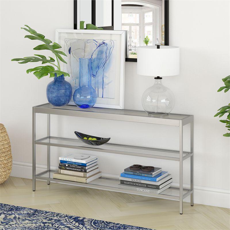 Metal Console Table in Gray - Henn&Hart