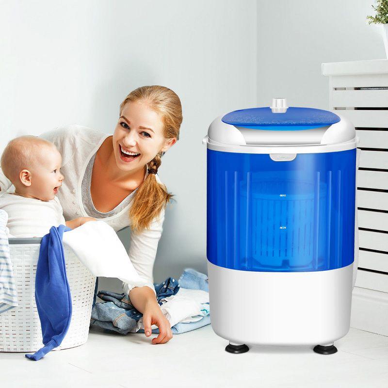 Costway 5.5lbs Portable Mini Compact Washing Machine Electric Laundry Spin Washer Dryer Blue