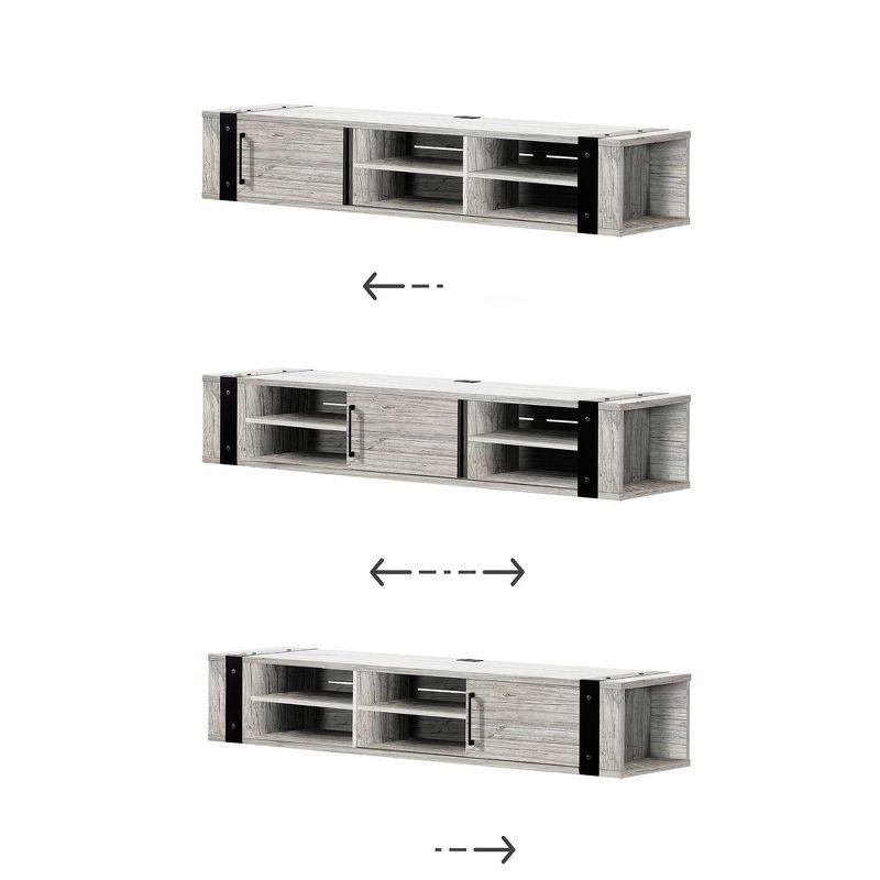 Seaside Pine Wall Mounted Media Console with Sliding Door