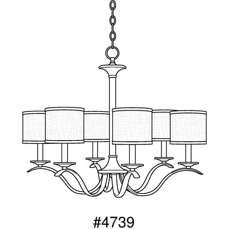 Progress Lighting, Inspire Collection, 6-Light Chandelier, Brushed Nickel, Off-White Linen Shades