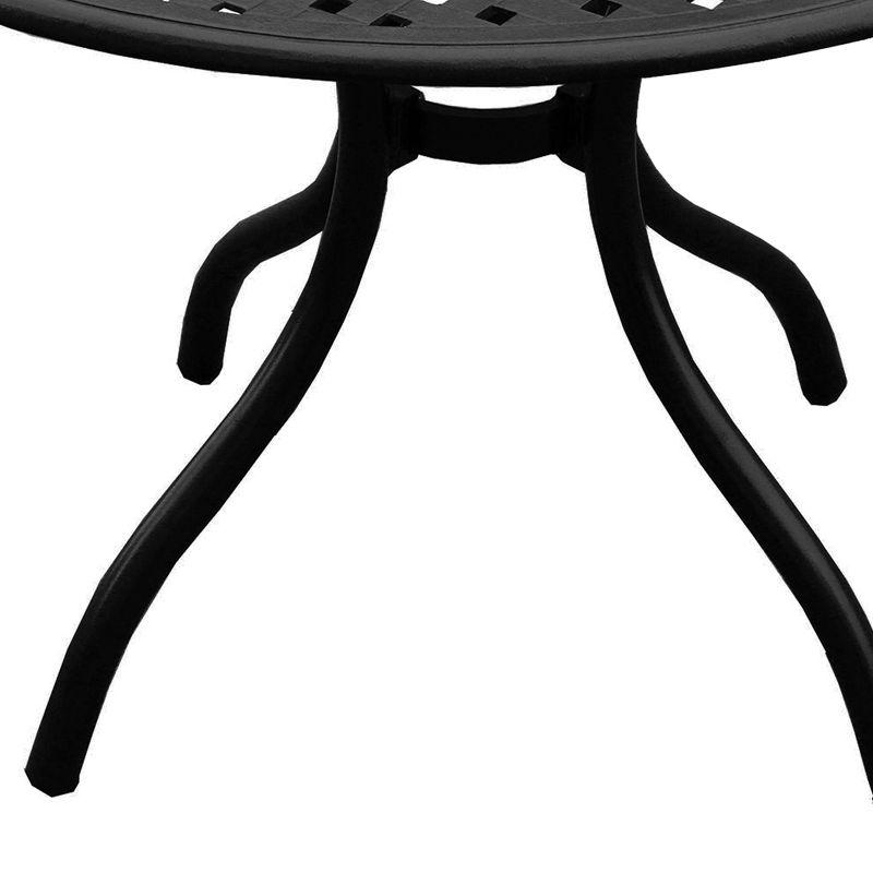 42" Modern Mesh Aluminum Round Patio Dining Table - Black - Oakland Living: UV & Weather-Resistant