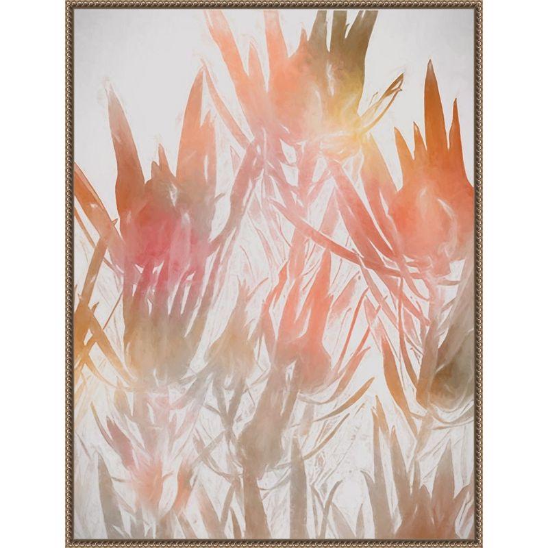 Beaded Gold Framed Abstract Botanic Canvas Wall Art 23 x 30