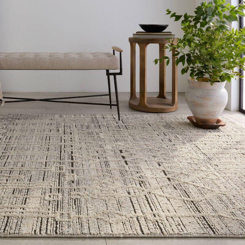 Gray Trellis Handmade Synthetic 4' x 6' Area Rug