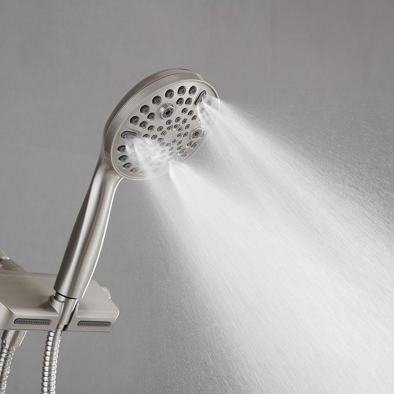 10-spray Wall Mount Dual Shower Head and Handheld Shower Head 1.8 GPM with Stainless Steel Hose