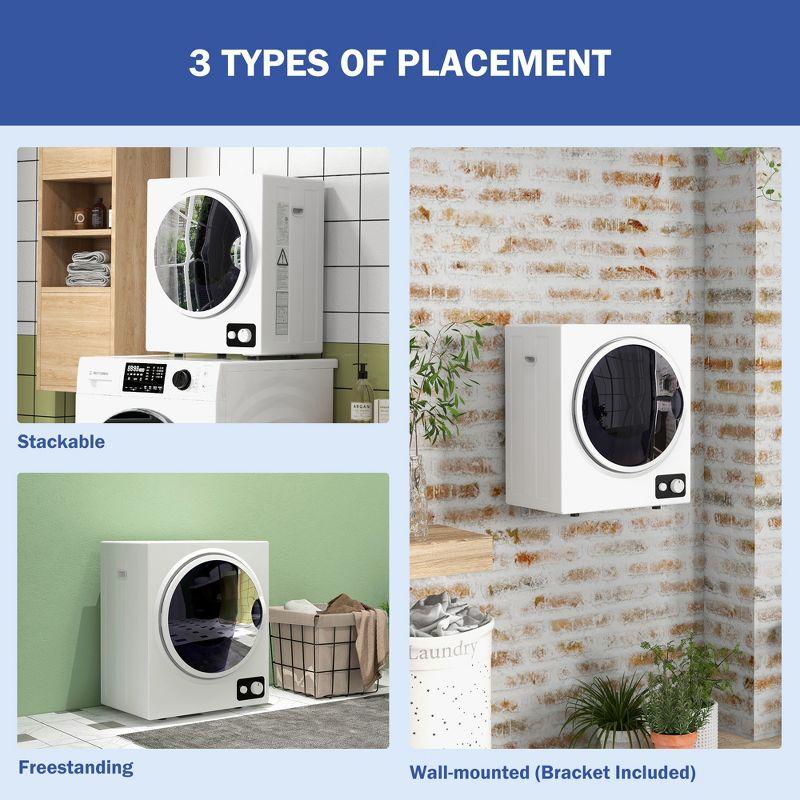 HomCom 1.5 Cubic Feet Vented Electric Stackable Dryer