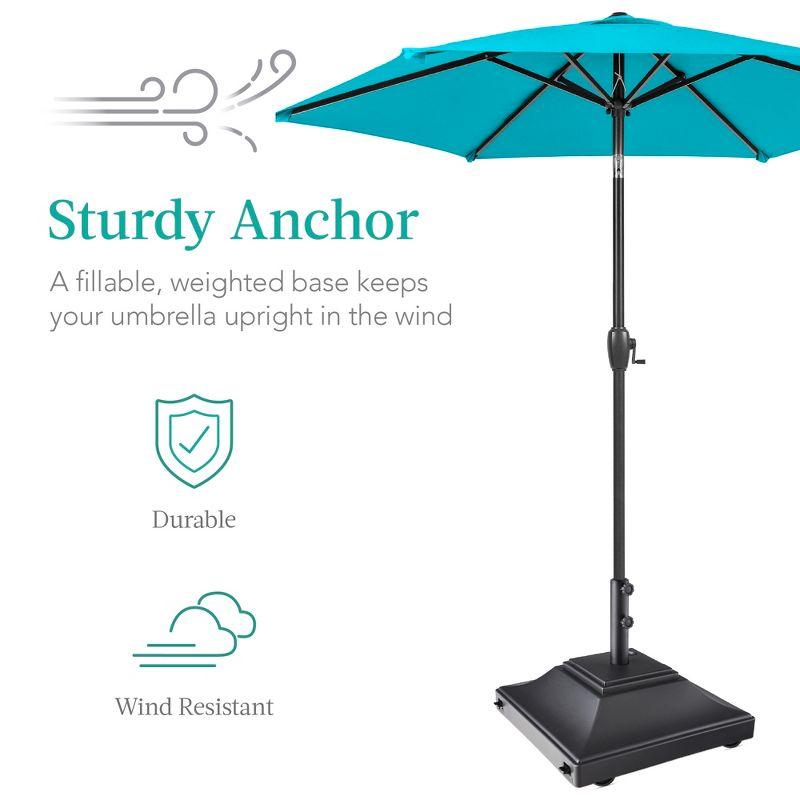 Best Choice Products Mobile Umbrella Base, Fillable Heavy-Duty Market Stand w/4 Wheels, 2 Locks, 120lb Capacity