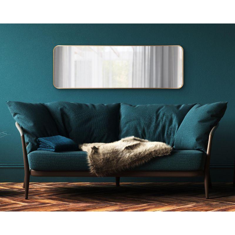 Kate and Laurel Zayda Radius Rectangle Framed Wall Mirror, 16x48, Gold