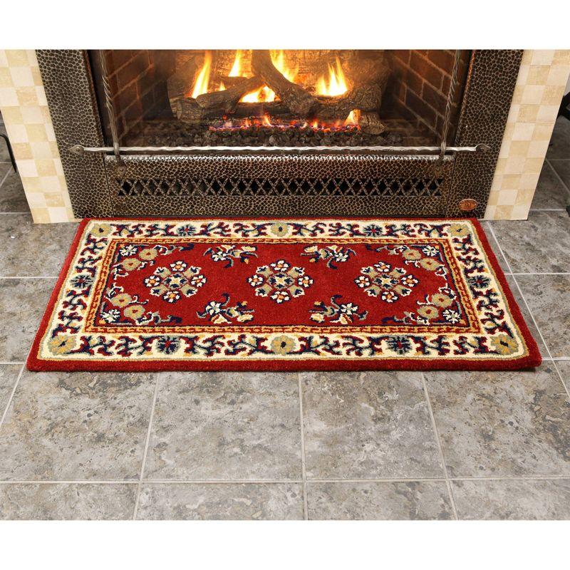 ACHLA Designs 44" Long Minuteman International Oriental Rectangular Hearth Rug: Wool, Fire-Resistant