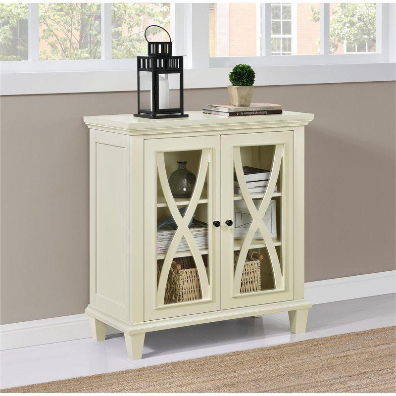 Ameriwood Home Ellington Glass Double Door Accent Cabinet with Shelves