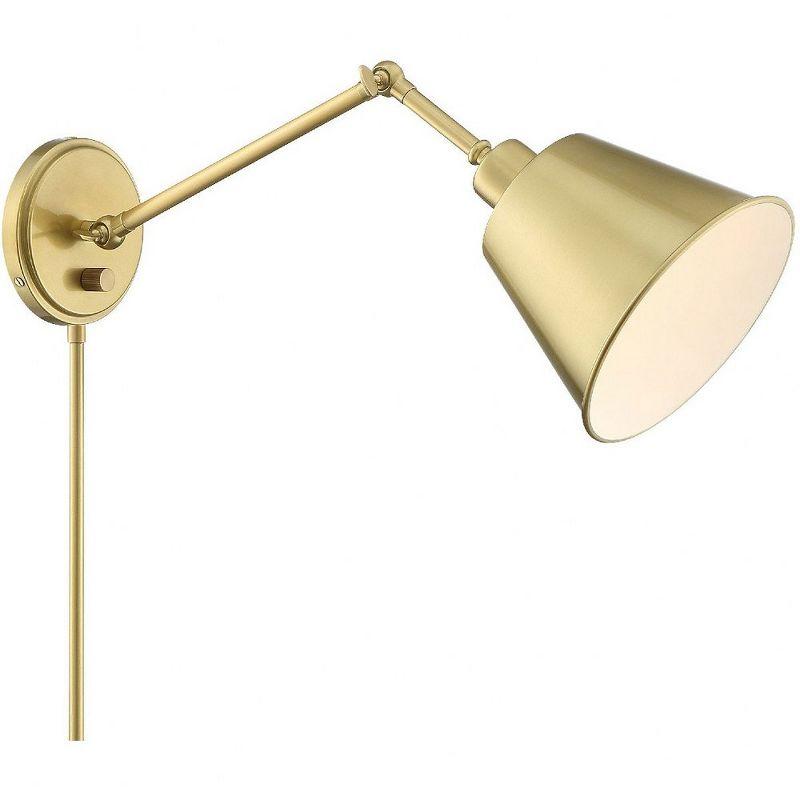 Crystorama Lighting Mitchell 1 - Light Swing Arm Lamp in  Aged Brass