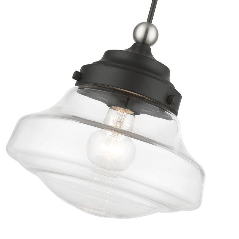 Livex Lighting Avondale 1 - Light Pendant in  Black/Brushed Nickel