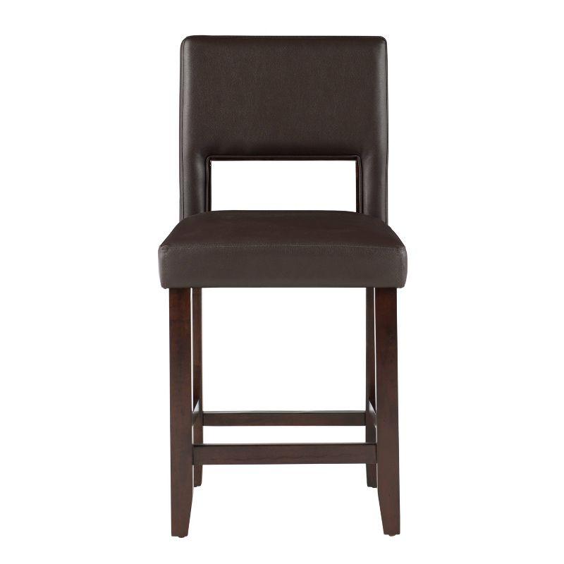 24" Vega Padded Counter Height Barstool with Ergonomic Footrest & Espresso Finish - Linon
