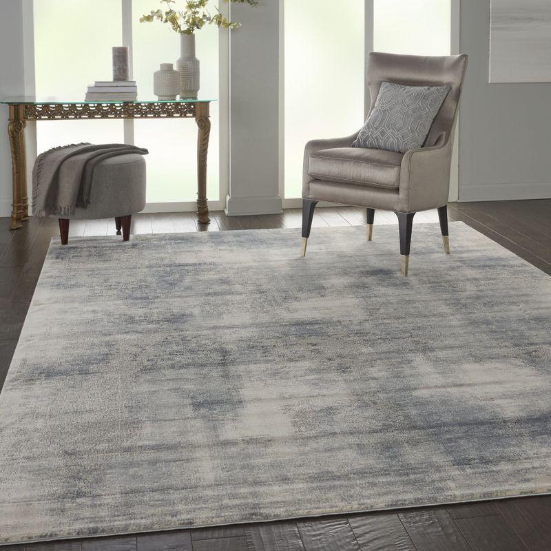 Nourison Rustic Textures Contemporary Abstract Indoor Area Rug Blue/Ivory 9'3" x 12'9"
